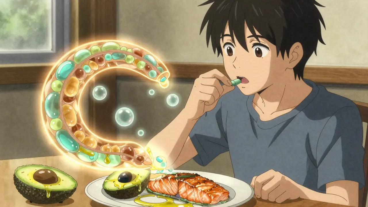 How Fatty Foods Boost Absorption of Lipid-Based Medications